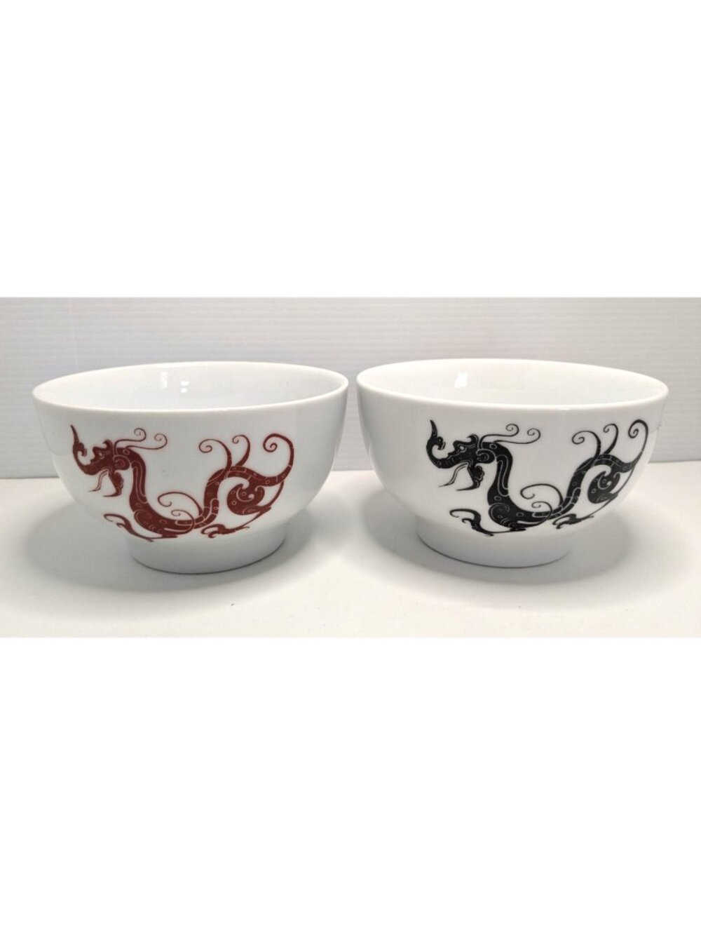 BIA Cordon Bleu Dragon Noodle Soup Bowls Set Of 2 Discontinued Red & Black